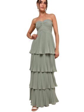 lulus infinite glory forest green maxi dress | Dresses | Lulus Black Tie Formal Gown Size Small Netting